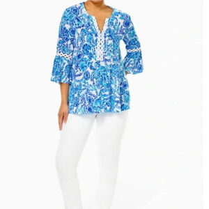 Lilly Pulitzer Hollie Tunic Turquoise Oasis Shell
Me You Love Me Pintuck